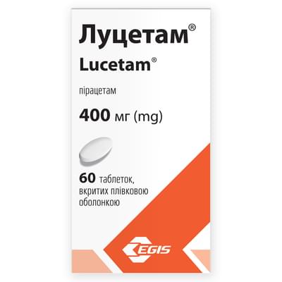 Луцетам таблетки по 400 мг №60 (флакон)