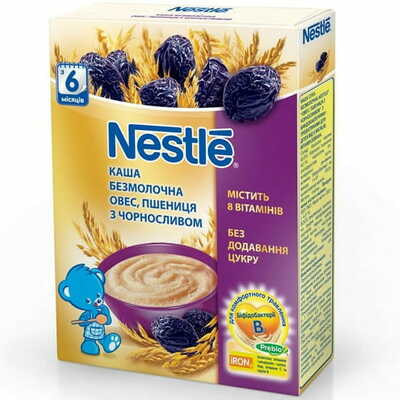 Каша безмолочна Nestle Овес пшениця та чорнослив з 6-ти місяців 200 г