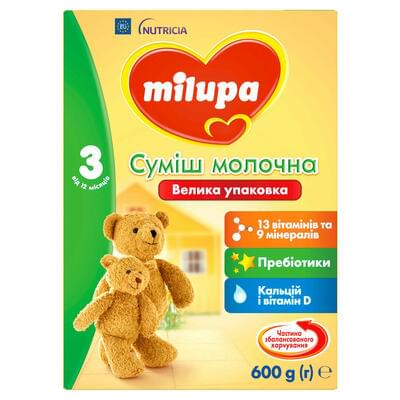 Смесь сухая молочная Milupa 3 Детское молочко с 12 месяцев 600 г