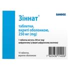 Зиннат таблетки по 250 мг №10 (блистер)