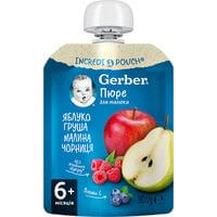 Пюре фруктове Gerber Яблуко, груша, малина та чорниця з 6-ти місяців 90 г