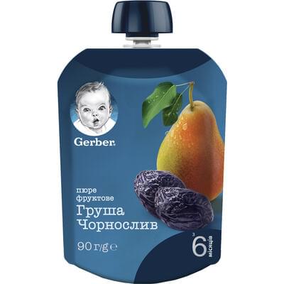 Пюре фруктовое Gerber груша и чернослив с 6-ти месяцев 90 г