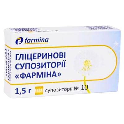 Гліцеринові Супозиторії "Фарміна" по 1,5 г №10 (2 блістери х 5 супозиторіїв)