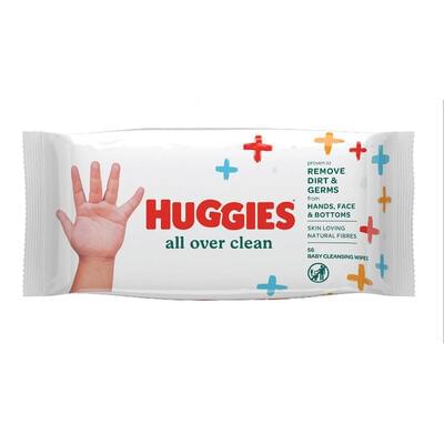 Серветки вологі дитячі Huggies All Over Clean 56 шт.