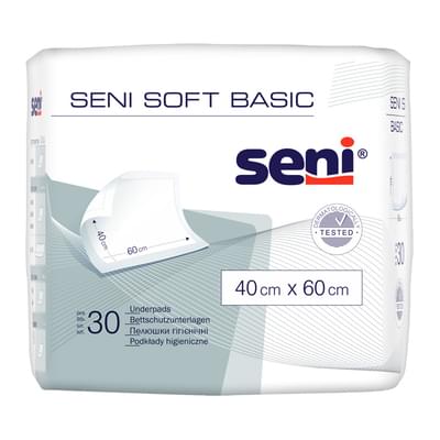 Пелюшки гігієнічні поглинаючі Seni Soft Basic 40 см х 60 см 30 шт.