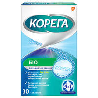 Таблетки для очистки зубних протезів Корега Біо 30 шт.