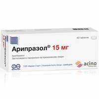 Арипразол таблетки по 15 мг №60 (6 блістерів х 10 таблеток)