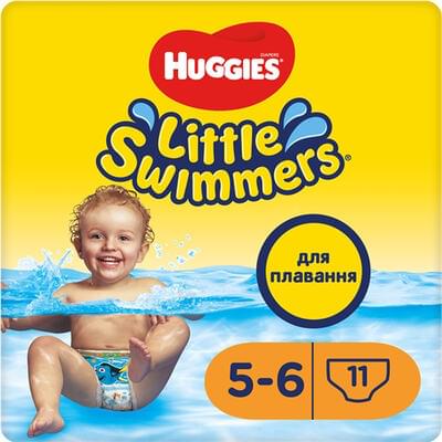 Подгузники-трусики Huggies Little Swimmer для плавания размер 5-6, 12-18кг, 11 шт.