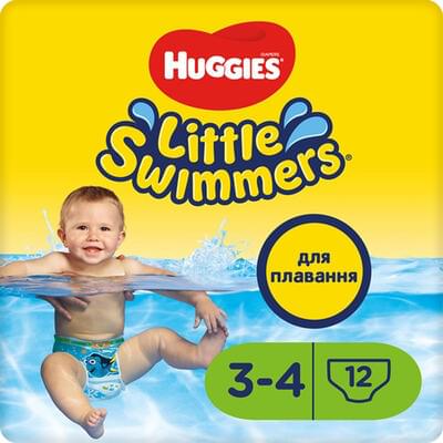 Подгузники-трусики Huggies Little Swimmer для плавания размер 3-4, 7-15кг, 12 шт.