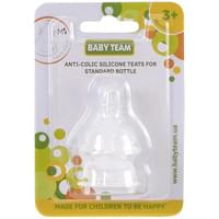 Соска силіконова дитяча Baby Team 2001 класичний середній потік з 3-х місяців 2 шт.