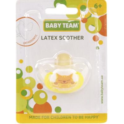 Пустушка латексна Baby Team 3202 ортодонтична з 6-ти місяців