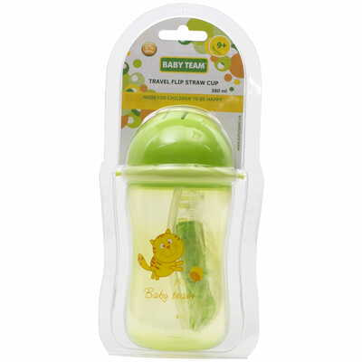 Поильник Baby Team 5010 с трубочкой для путешествий с 9-ти месяцев 380 мл