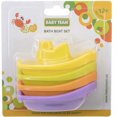 Набір іграшок для ванни Baby Team 8854 Яскраві кораблики 4 шт.