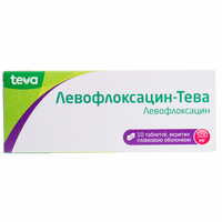 Левофлоксацин-Тева таблетки по 500 мг №10 (2 блістери х 5 таблеток)