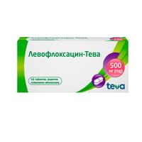 Купити Левофлоксацин-Тева таблетки по 500 мг №10 (2 блістери х 5 таблеток) Левофлоксацин-Тева таблетки по 500 мг №10 (2 блістери х 5 таблеток)