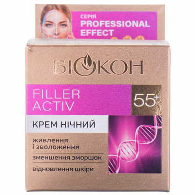 Крем для лица Биокон Professional effect Filler activ 55+  ночной 50 мл