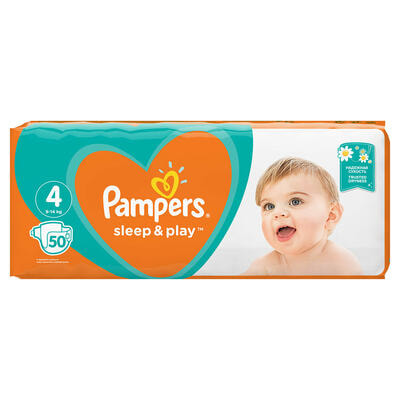 Підгузки Pampers Sleep & Play Maxi розмір 4, 9-14 кг, 50 шт.