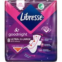 Прокладки гигиенические Libresse Goodnight Ultra+ X-Large 8 шт.