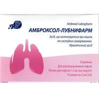 Амброксол-Лубнифарм розчин д/інф. 7,5 мг/мл по 2 мл №10 (ампули)