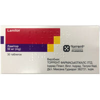 Ламітор таблетки по 50 мг №30 (3 блістери х 10 таблеток)