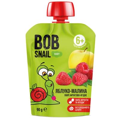Пюре фруктове Bob Snail Яблуко-малина з 6-ти місяців 90 г