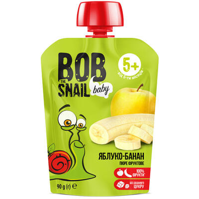 Пюре фруктовое Bob Snail Яблоко-банан с 5-ти месяцев 90 г