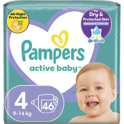 Підгузки Pampers Active Baby розмір 4, 9-14 кг, 46 шт.