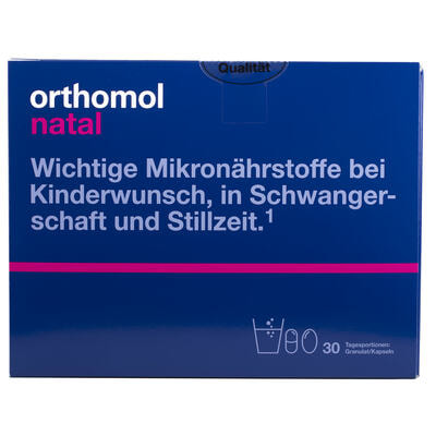 Ортомол Натал капсулы + порошок с витамином С, Д, цинком курс 30 дней №30