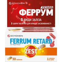 Зест Вітаміни Ferrum Retard таблетки №30 (флакон)