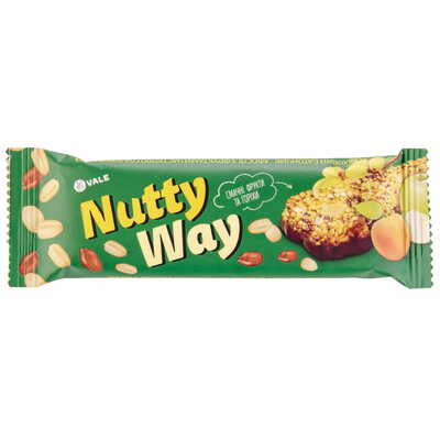 Батончик-мюслі Батончик глазурований Nutty Way горіховий з фруктами частково 40 г