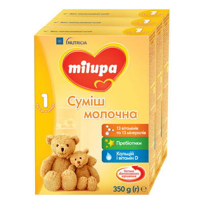 Смесь сухая молочная  Milupa 1 с рождения до 6 месяцев по 350 г 3 шт.