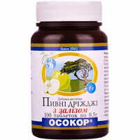 Дріжджі пивні Осокор із залізом таблетки по 0,5 г флакон №100 (флакон)