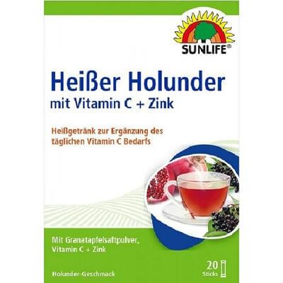 Sunlife Heibe Holunder Vitamin C + Zink Sticks напій гарячий порошок по 4 г №20 (стіки)