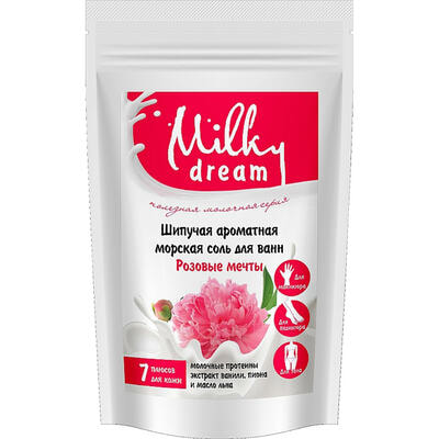 Соль морская для ванн Milky Dream Розовые мечты шипучая дой-пак 300 г