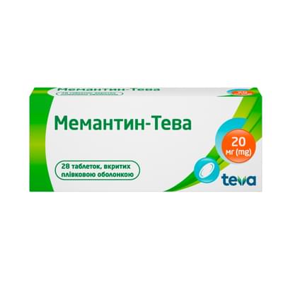 Мемантин-Тева таблетки по 20 мг №28 (2 блістери х 14 таблеток)