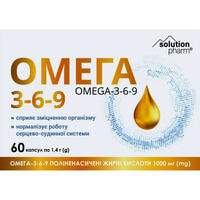 Омега 3-6-9 1000 мг Solution Pharm капсули по 1,4 г №60 (6 блістерів х 10 капсул)