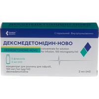 Дексмедетомідин-Ново концентрат д/інф. 100 мкг/мл по 2 мл №5 (флакони)