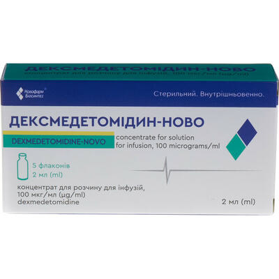 Дексмедетомідин-Ново концентрат д/інф. 100 мкг/мл по 2 мл №5 (флакони)