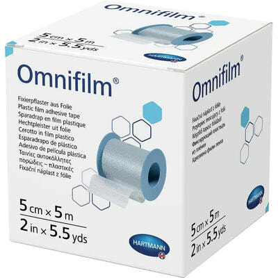 Пластир фіксуючий Omnifilm гіпоалергенний плівковий 5 см х 5 м 1 шт.