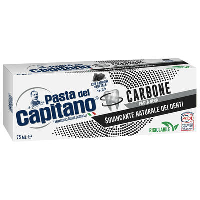 Зубная паста Pasta Del Capitano Charcoal с активированным углем 100% 75 мл