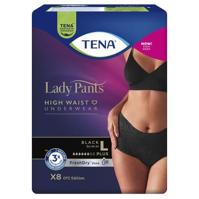 Труси урологічні Tena Lady Pants Plus Large Black чорні 8 шт.