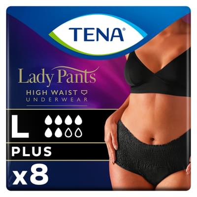 Труси урологічні Tena Lady Pants Plus Large Black чорні 8 шт.