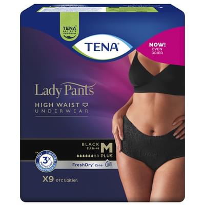 Трусы урологические Tena Lady Pants Plus Medium Black черные 9 шт.