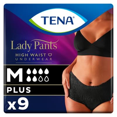 Труси урологічні Tena Lady Pants Plus Medium Black чорні 9 шт.