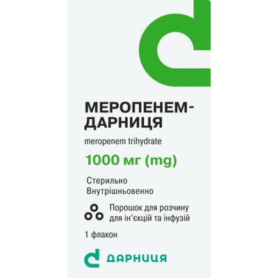 Меропенем-Дарниця порошок д/ін. та інф. по 1000 мг (флакон)