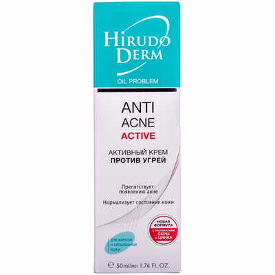 Крем для обличчя Hirudo Derm Oil Problem Anti Acne Active активний проти вугрів 50 мл