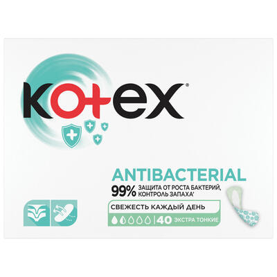 Прокладки ежедневные Kotex Antibacterial Экстра тонкие 40 шт.