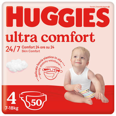 Подгузники Huggies Ultra Comfort Unisex Jumbo размер 4, 7-18 кг, 50 шт.