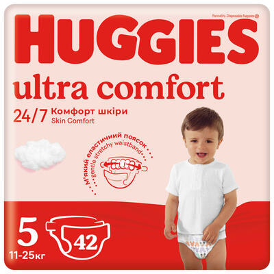 Подгузники Huggies Ultra Comfort Unisex Jumbo размер 5, 11-25 кг, 42 шт.