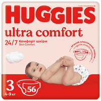 Підгузки Huggies Ultra Comfort Unisex Jumbo розмір 3, 4-9 кг, 56 шт.